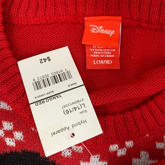 Disney Girls Christmas Sweater Mickey Mouse - Picture 7 of 7